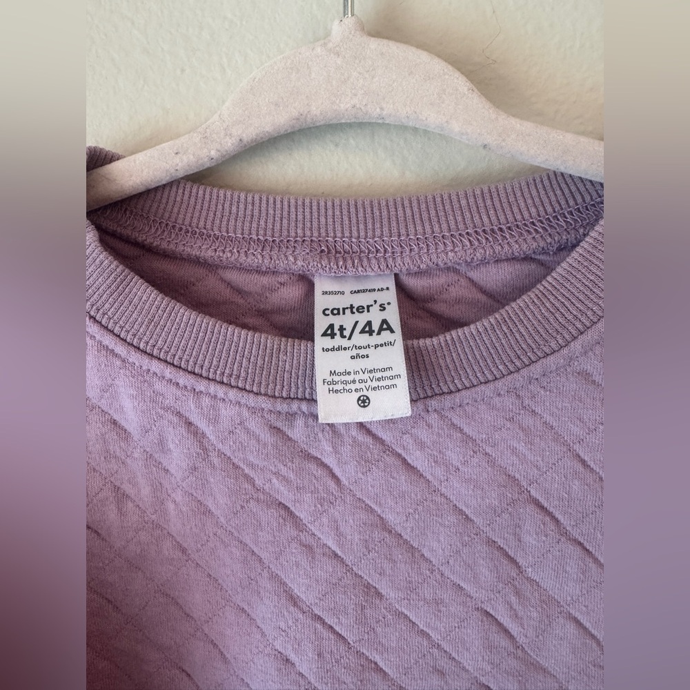 Carter's Light Purple Quilted Girls Sweater - Picture 3 of 6